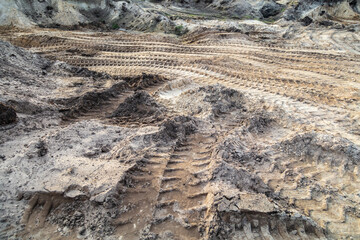 Tracks from a truck on the ground