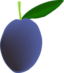 plum with leaf