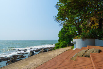 Naklejka premium Linshanbi Trail at Sanzhi District in New Taipei City of Taiwan