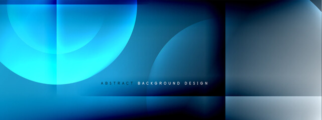 Fototapeta premium Vector abstract background - circle and cross on fluid gradient with shadows and light effects. Techno or business shiny design templates for text