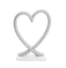 Stylish heart-shaped decor on white background