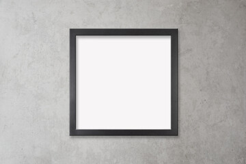 Black Frame Mockup on Concrete Wall with Clipping Path