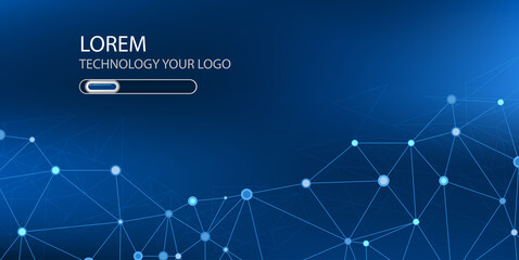 Fototapeta premium Abstract technology background. Cyber technology network futuristic wireframe. Artificial intelligence. background Vector illustration.