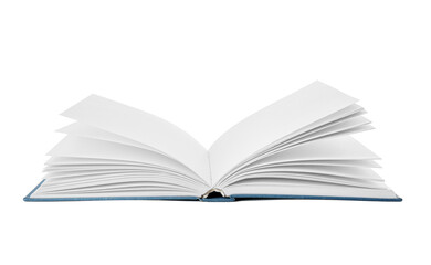 Open book on white background