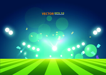 Sports stadium with lights, Vector eps 10