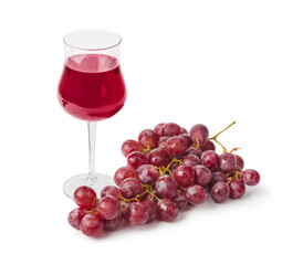Wine glass and grapes