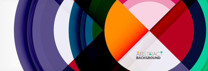 Obraz premium Round shapes, triangles and circles. Modern abstract background