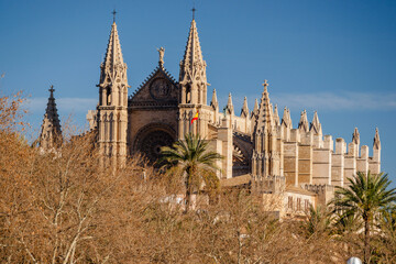 Obraz premium Catedral de Mallorca , siglo XIII, Monumento Histórico-artístico, Palma, mallorca, islas baleares, españa, europa