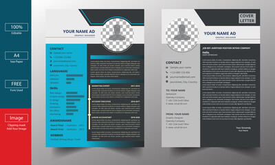 Modern Resume with Cover Letter Design  Template  