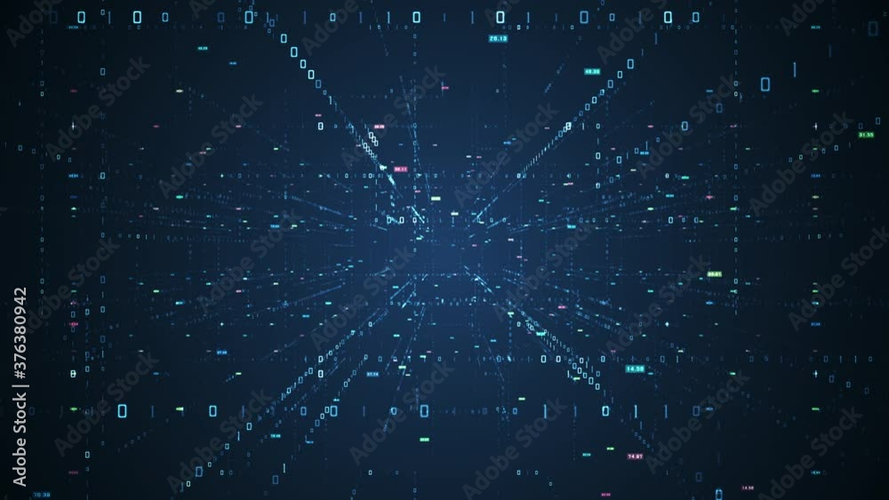 Poster abstract technology big data background concept. motion of digital data flow. transferring of big da