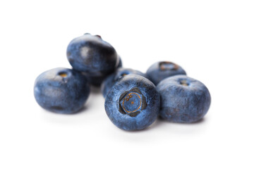 heap of blueberries isolated on white background