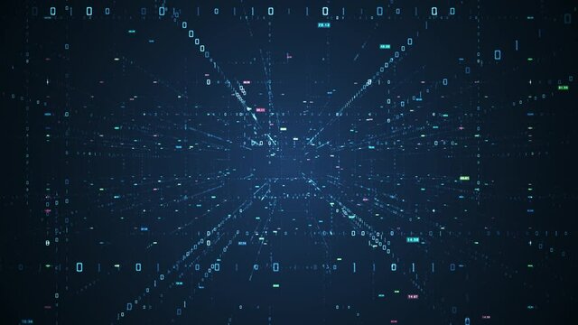  Abstract technology  big data background concept. Motion of digital data flow. Transferring of big data. Transfer and storage of data sets , block chain, server,  hi-speed internet.