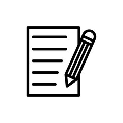 Pencil and checklist line icon. Design template vector