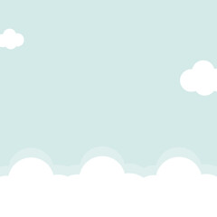 Sky with clouds banner ector illustration