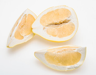 pomelo pulp on a white background