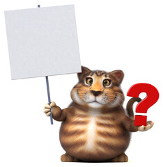 Obraz premium Fun cat - 3D Illustration