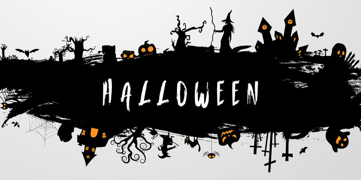 Halloween Party poster. Carnival Background concept design