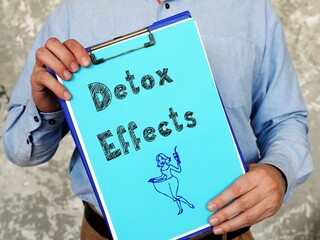 Weightloss concept about Detox Effects with inscription on the page.