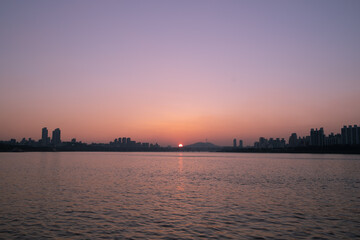Fototapeta premium hangang sunset