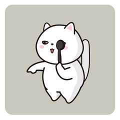視力検査を受ける猫