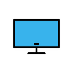 Monitor flat icon. Design template vector