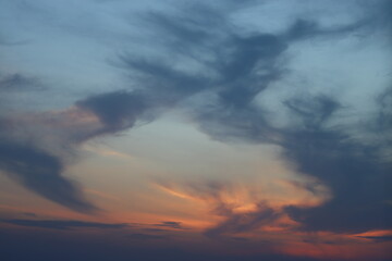 Fototapeta na wymiar Soft focus. Evening summer sky in good weather.