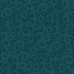 Green and blue teal pattern, exquisite vector seamless background. Oriental motives for printing