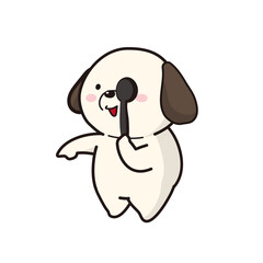 視力検査を受ける犬