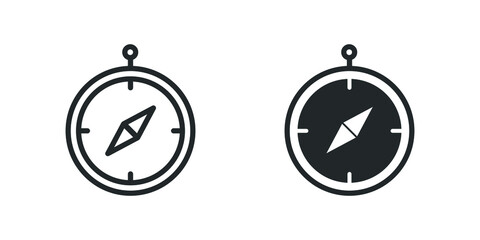 vector illustration of compass icon on white background