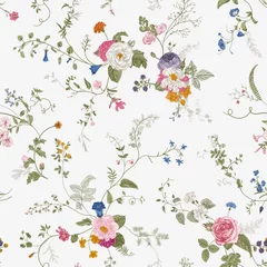 Gardinen Blumen Muster  Vintage floral seamless patern. Victorian. Colorful  © OlgaKorneeva