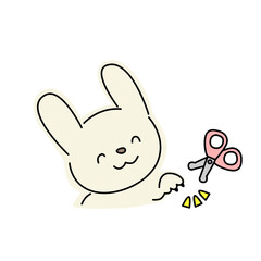 ウサギの爪切りのイラスト