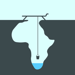 Vector illustration. Lack of water in Africa.