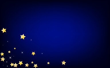 Yellow Party Stars Vector Blue Background. 
