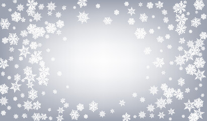 Silver Snowflake Panoramic Vector Gray 
