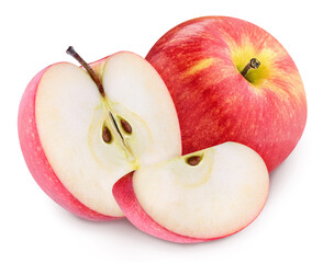 red apple set isolated on a white background