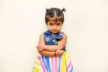 Cute Indian girl child showing cute expression