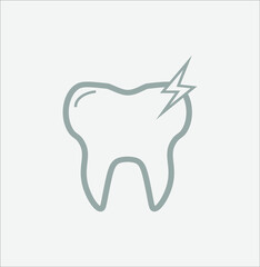 simple icon of tooth, for dentists