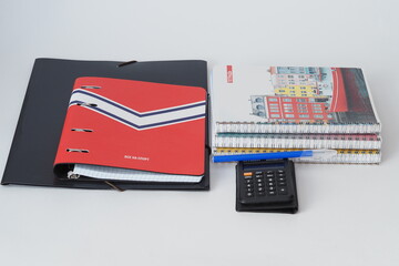 Stationery. A set of notebooks and folders. High quality photo