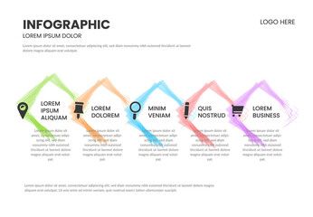 Abstract Infographic layout with icons, modern vector graph template with colored elements