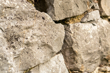 Stone wall texture abstract close up