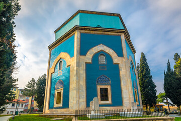 Green Tomb  view. The Green Tomb (Yesil Türbe) is a mausoleum of the fifth Ottoman Sultan, Mehmed I, in Bursa, Turkey. 