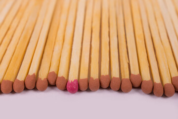 matches on white background