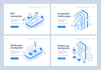 Banners for assorted mobile app development services