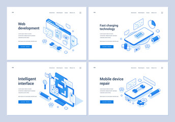 Web banners for various modern technology services