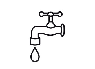 Water tap with drop, vector illustration 