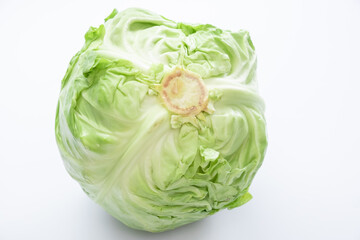 White cabbage on a white background.