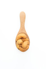 Cashew nuts on white background