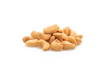 Cashew nuts on white background