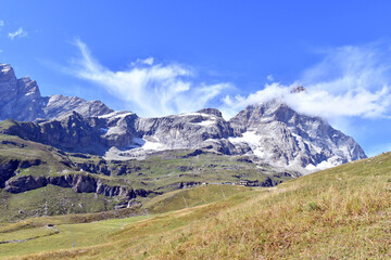 Fototapeta na wymiar Panorama of the Matterhorn, seen from Plan Maison