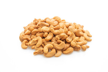 Cashew nuts on white background